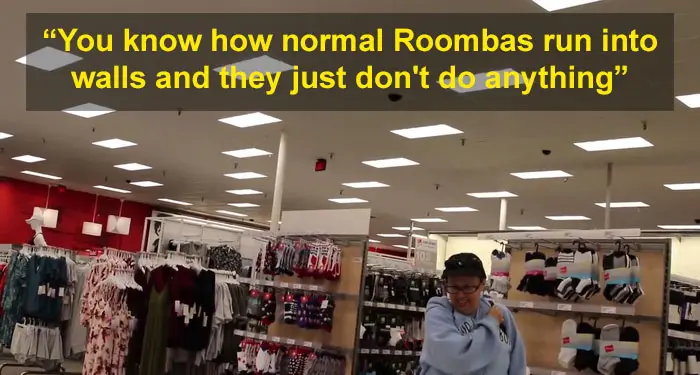 shocked Target customer roomba swears when bumps into stuff michael reeves