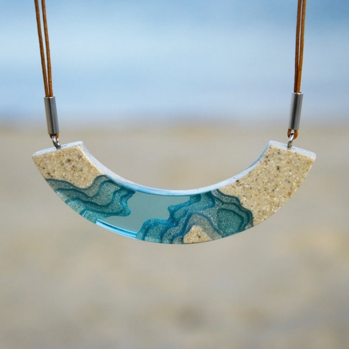 shoreline piece sand and resin jewelry boldb