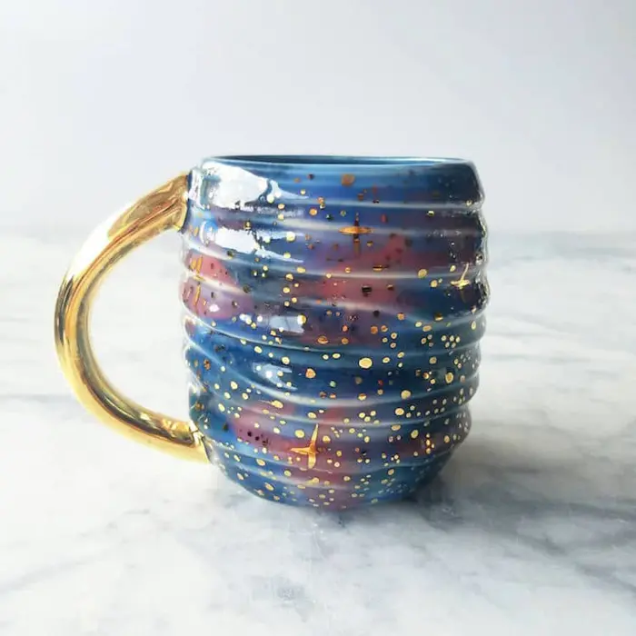 silver lining ceramics spectacular coffee mugs galaxy swirls