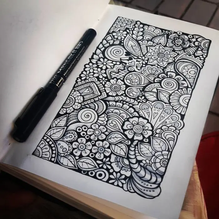 sketch book self harm zentangle therapy tutorial