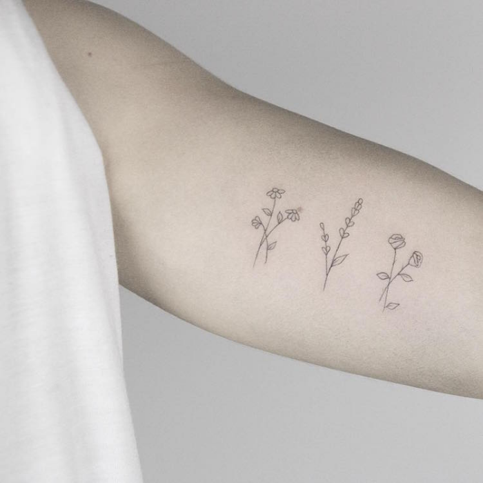 sketches of flowers left arm best floral tattoo artists