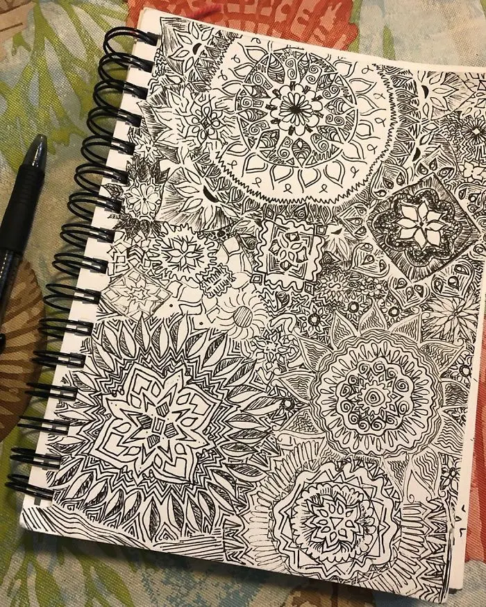 spring notebook doodles relaxing treatment self harm zentangle therapy tutorial