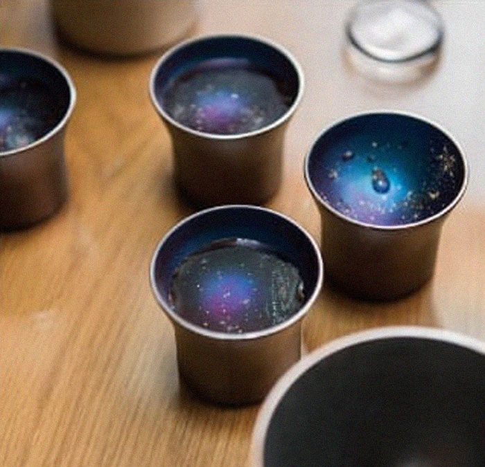 stunning galaxy sake cups design