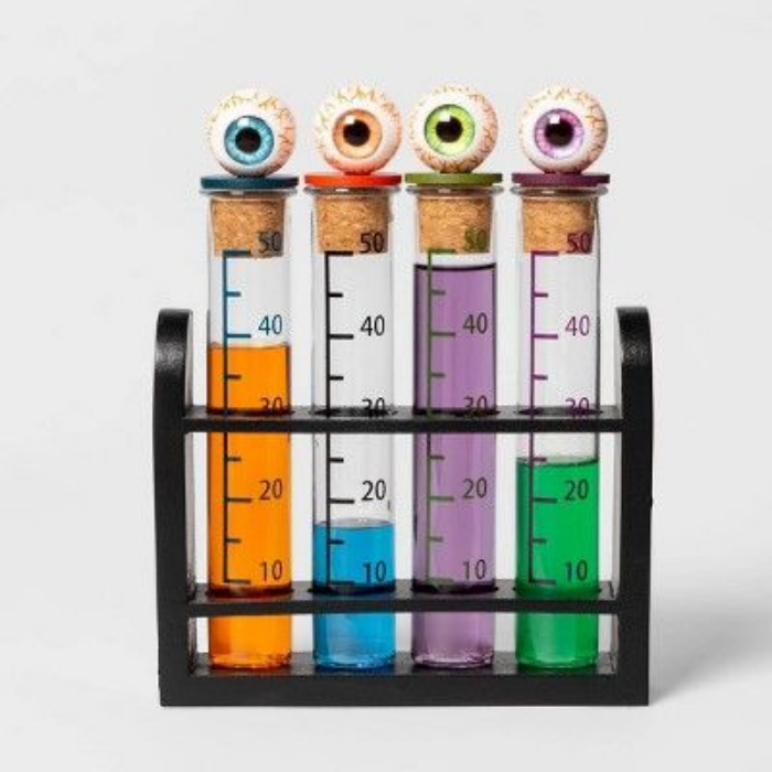 test tubes with eyes halloween party decoration ideas
