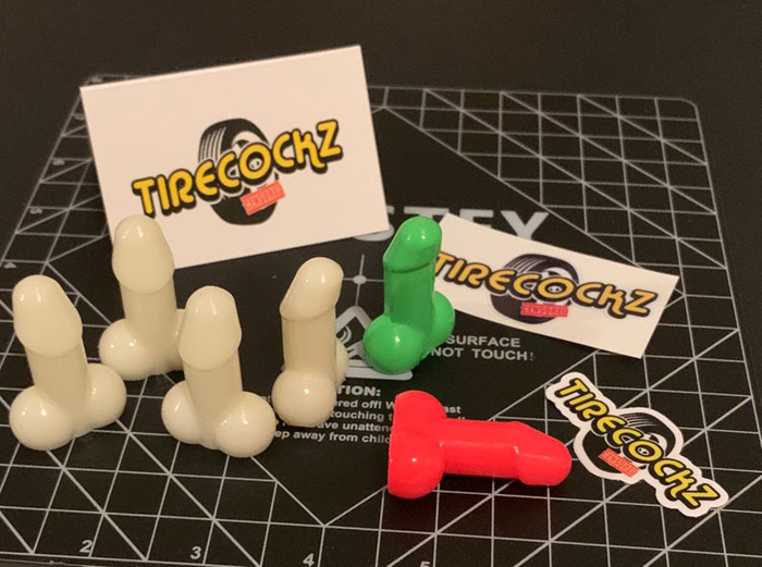 tirecockz weenie-shaped tire valve stem caps