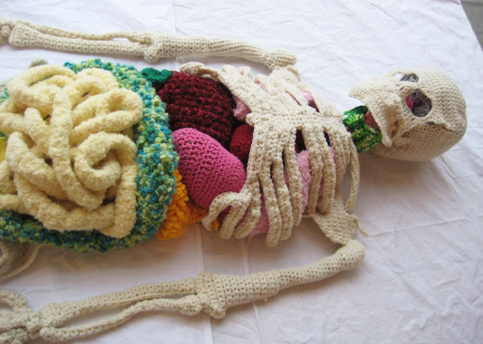 top view upper body crochet skeleton shanell papp