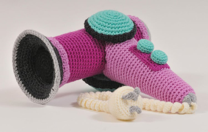 trevor smith crochet sculptures blow dryer