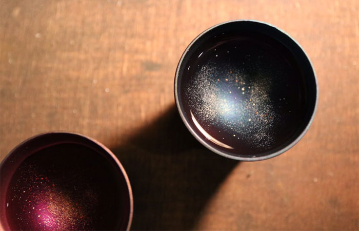 two sample galaxy cups sake design