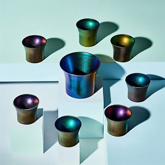 various sizes galaxy sake cups design