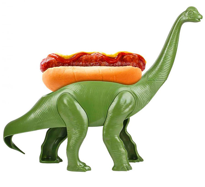 weeniesaurus hotdog snack holder