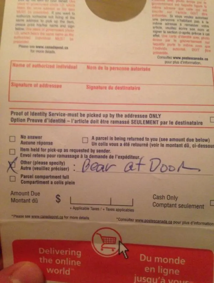 why you won't pick up a package funny meanwhile in canada pictures