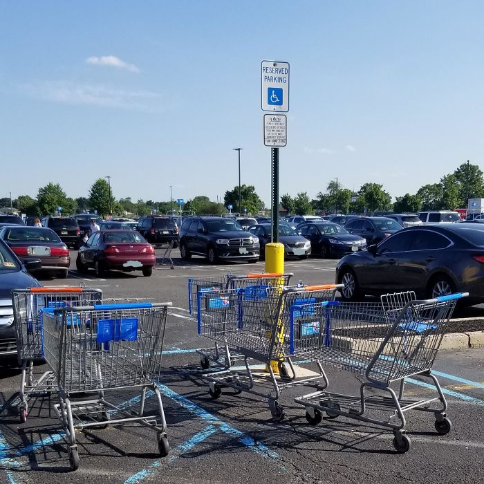 bad customers handicapped spaces cart drop-off