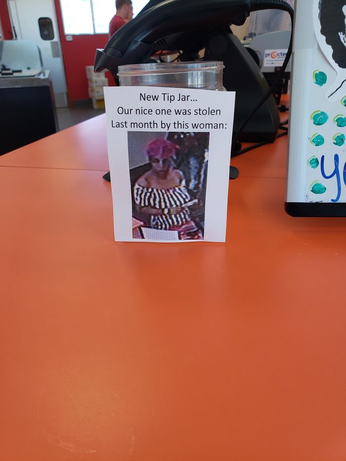 bad customers tip jar thief