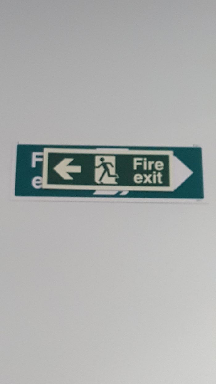 bad school designs confusing fire exit sign