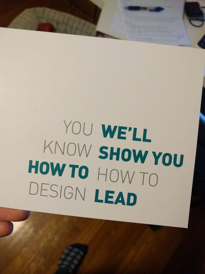 bad school designs confusing postcard message