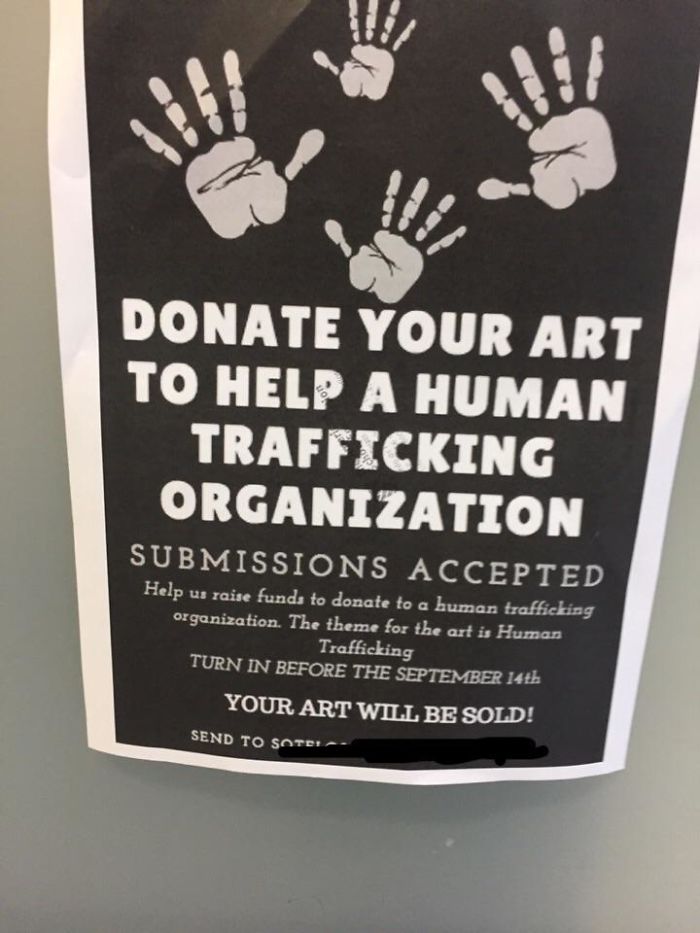 bad school designs human trafficing poster