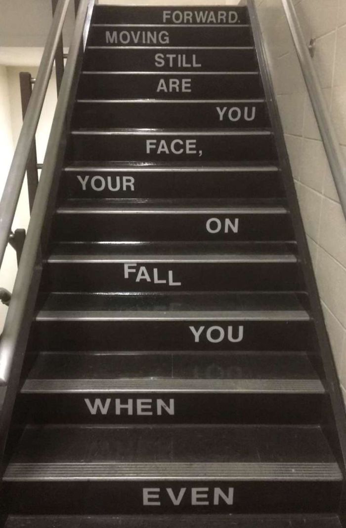 bad school designs staircase inspiring message