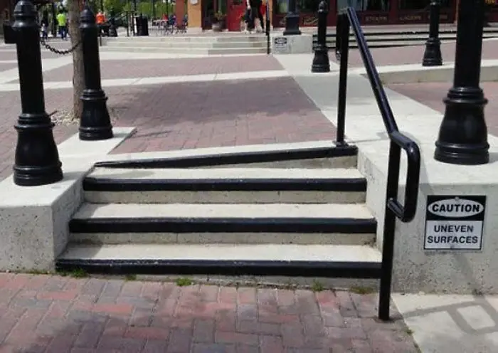 bad stair designs sloped top step