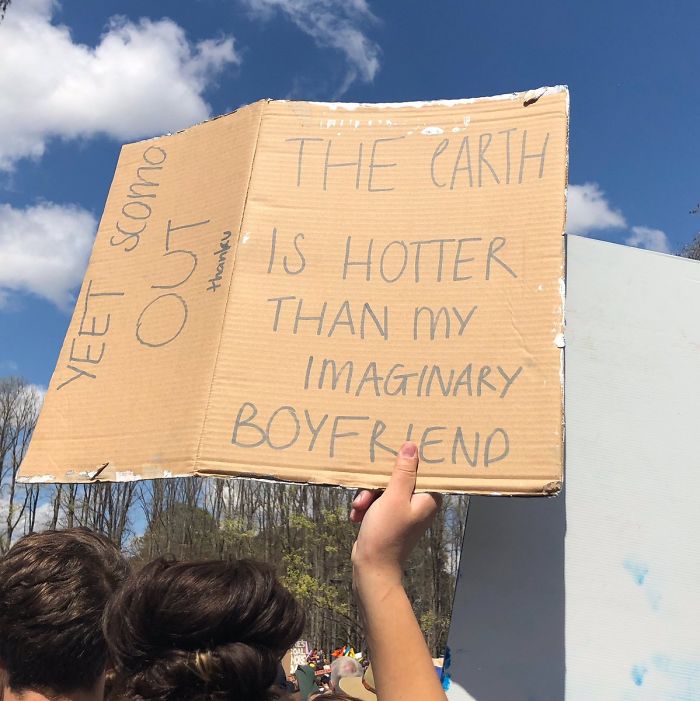 best climate strike signs earth hotter than boyfriend