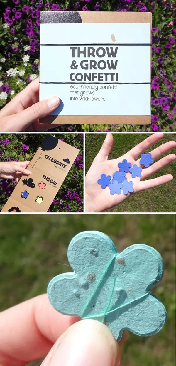 clever eco-friendly ideas throw and grow confetti