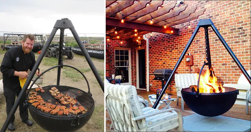 Hanging Cauldron Fire Pit Free Delivery, Cowboy Kettle Fire Pit