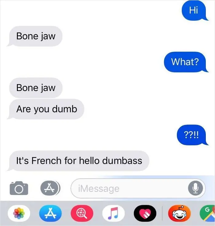 funny mispronouncing words bone jaw bonjour