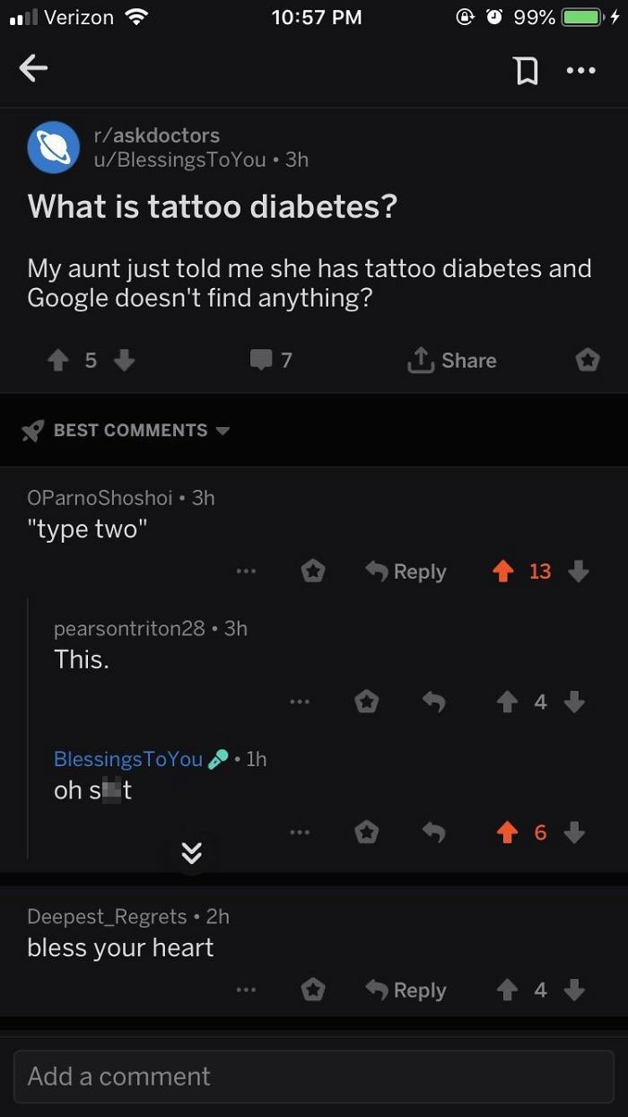 funny mispronouncing words tattoo diabetes