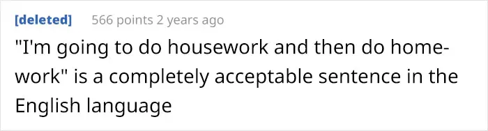 housework homework confusing english language
