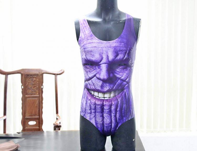men one-piece thanos swimsuit front