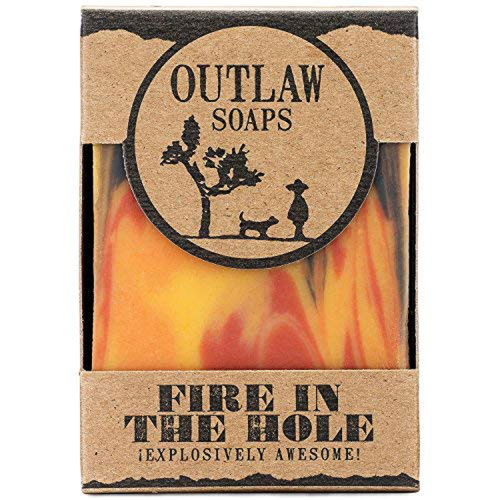 outlaw soaps manly soap fire in the hole colorful design