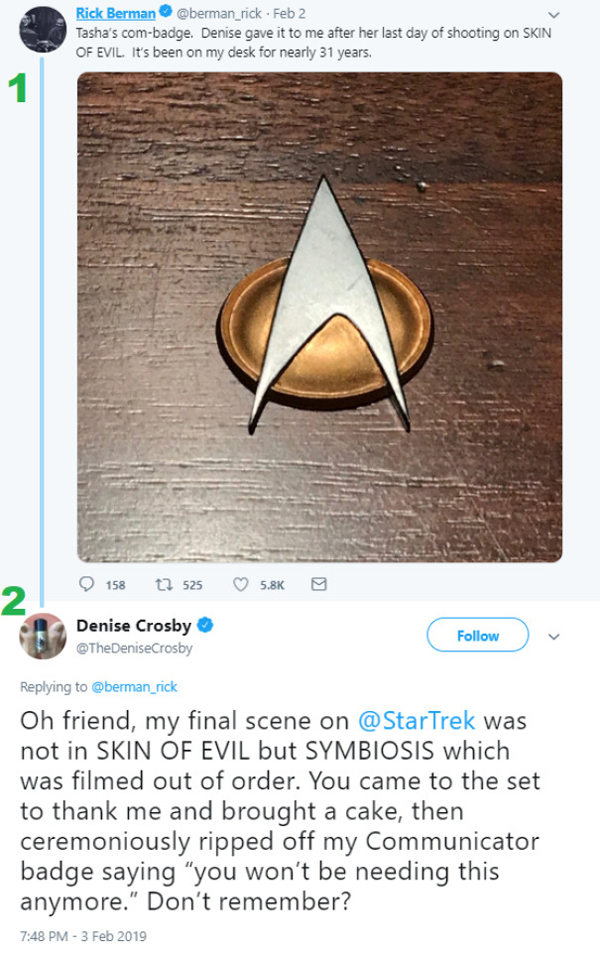 people being called out star trek badge