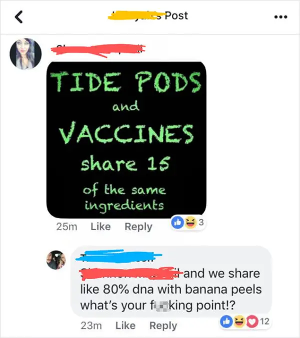 people being called out tide pop vaccines