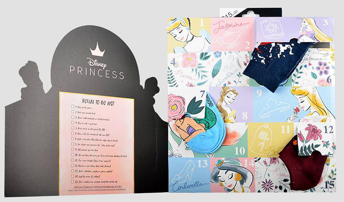 target disney princess sock advent calendar to-do list