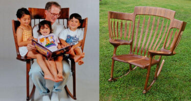 This Rocking Chair Has Three Seats So You Can Read To All The Kids At Once