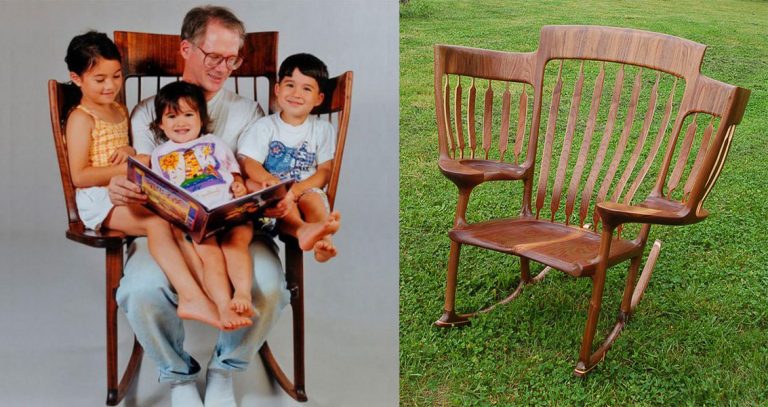 This Rocking Chair Has Three Seats So You Can Read To All The Kids At Once