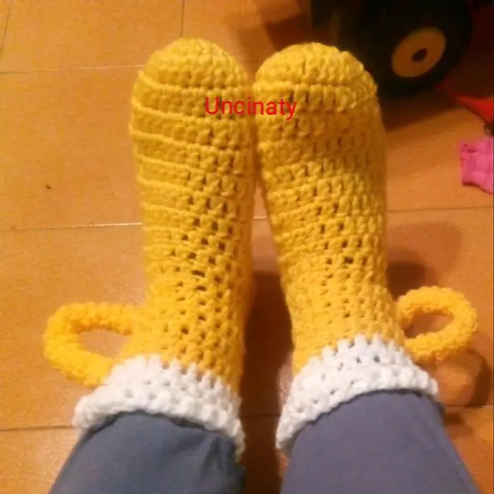 uncinaty beer mug socks crocheted wool