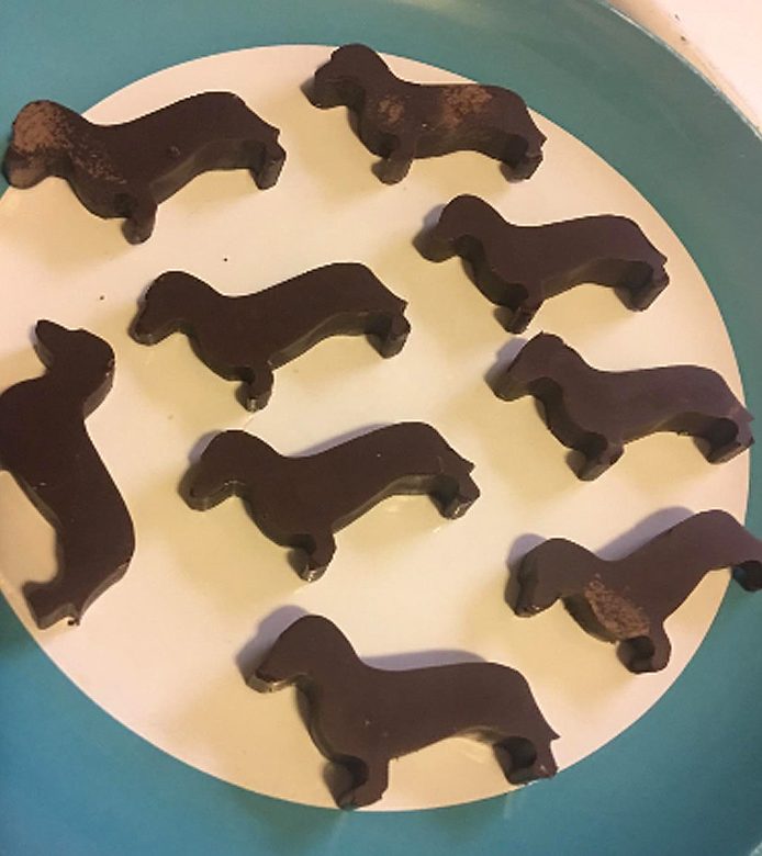 wiener dog ice cube mold and tray chocolate candies
