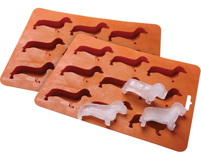wiener dog ice cube mold and tray set of two