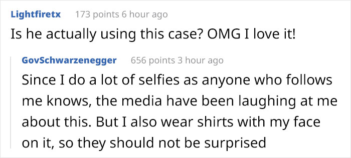 Arnold Schwarzenegger Reply on Reddit