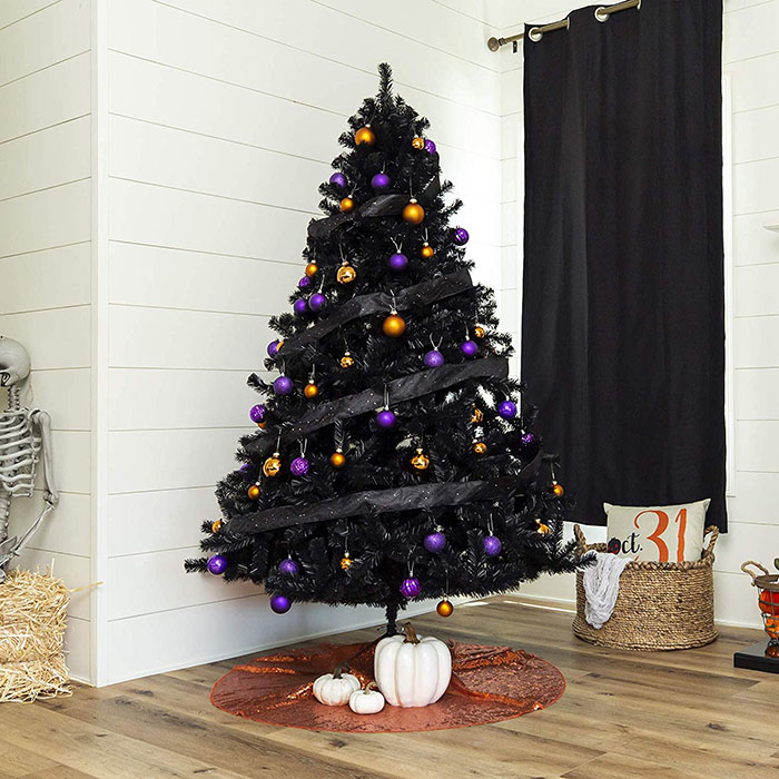 Black Christmas Tree for Halloween