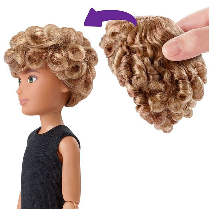 Blonde Curly Haired Doll with Hair Extension