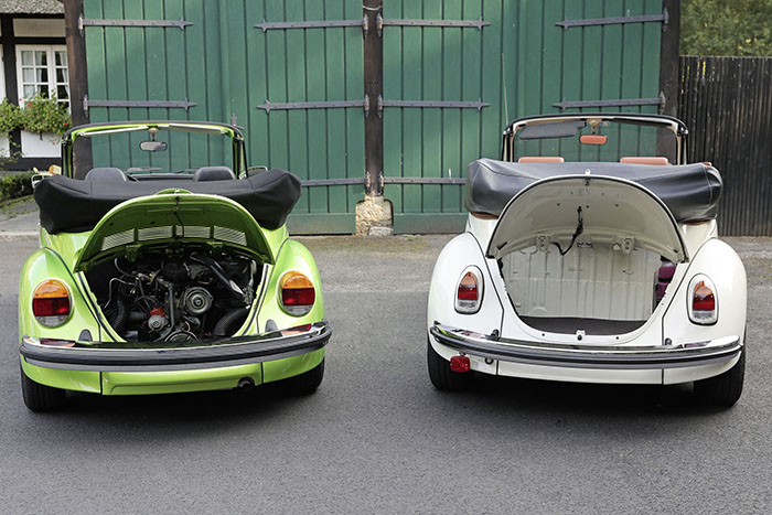 Electric Volkswagen Beetle Trunk Comparison Versus Traditional Beetle