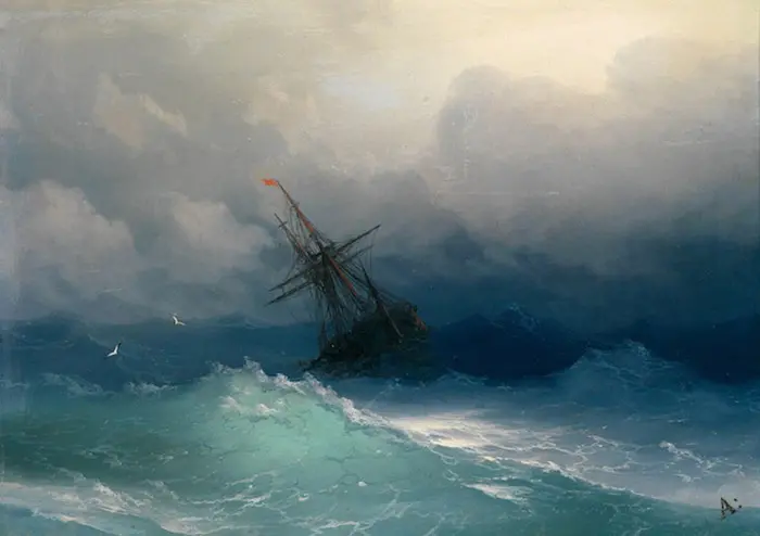 Ivan Konstantinovich Aivazovsky stormy sea