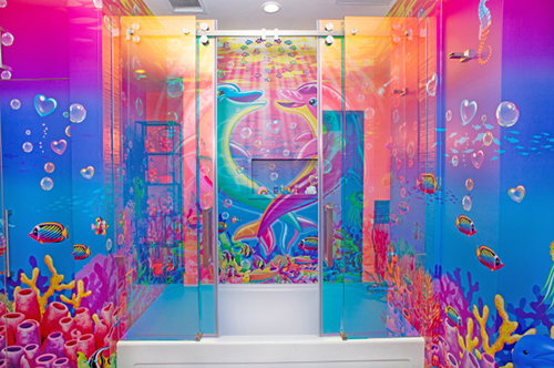 Lisa Frank-Themed Hotel Room bathroom