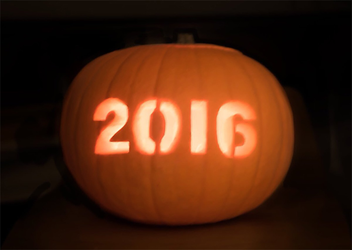 Pumpkin with 2016 Carving