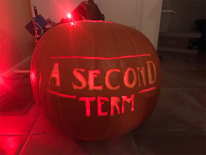 Pumpkin with A Second Term Carving