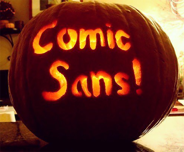 Pumpkin with Comic Sans! Carving