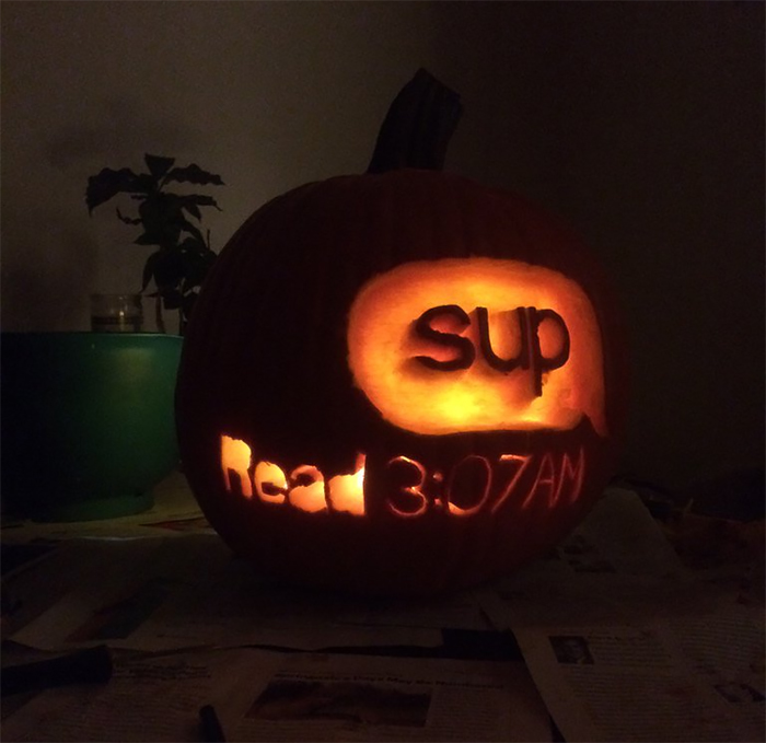 Pumpkin with Message Read Carving