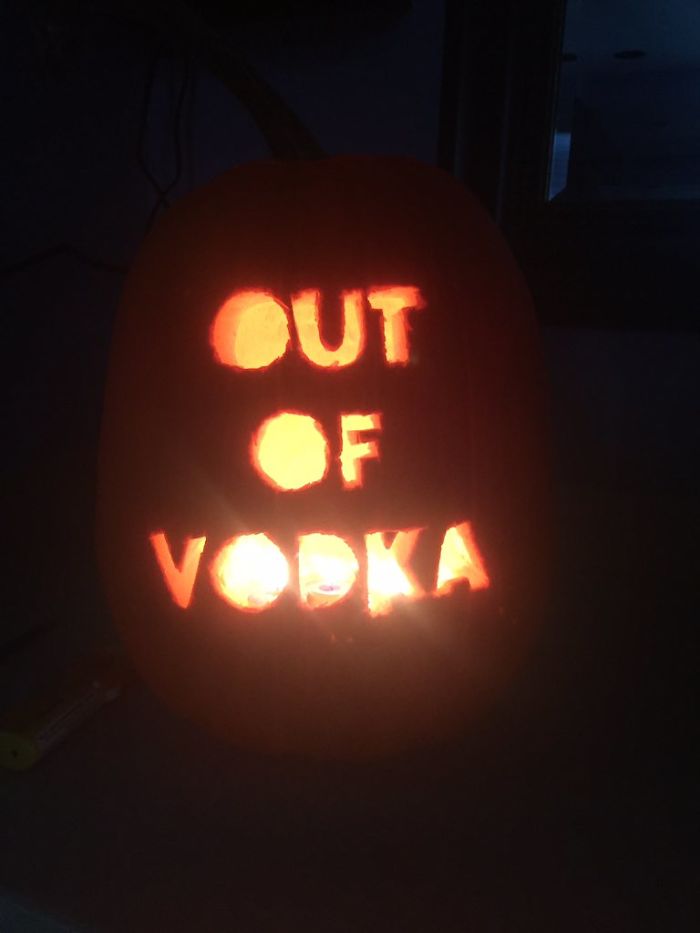 Pumpkin with Out of Vodka Carving