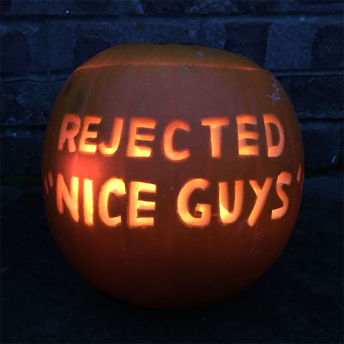 Pumpkin with Rejected Nice Guys Carving